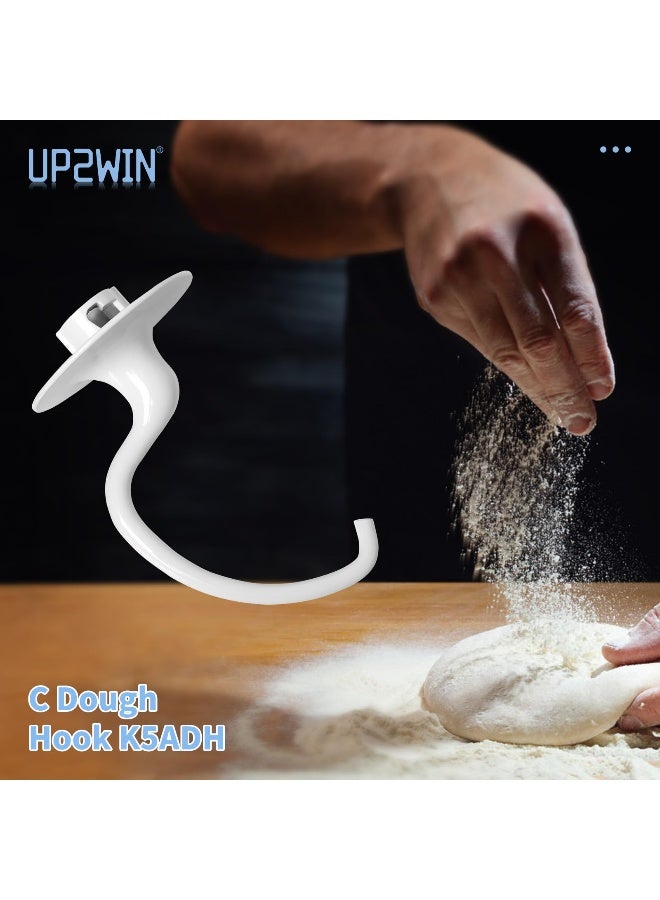 UP2WIN C Dough Hook K5ADH, Kitchen Mixer Dough Hook for 5-QT Bowl-Lift Stand Mixer Compatible with Kitchen Mixer Aid Model KSM50 KSM5-K5SS - Image 4